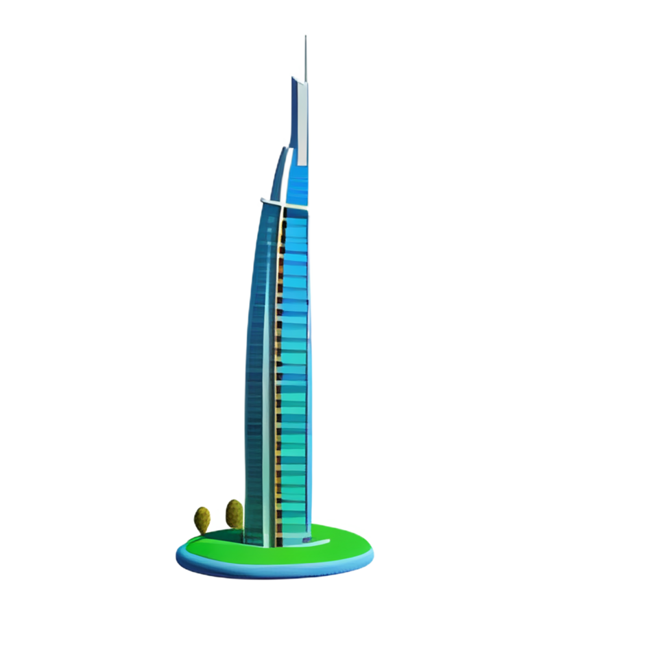 dubai 3d rendering icon illustration png
