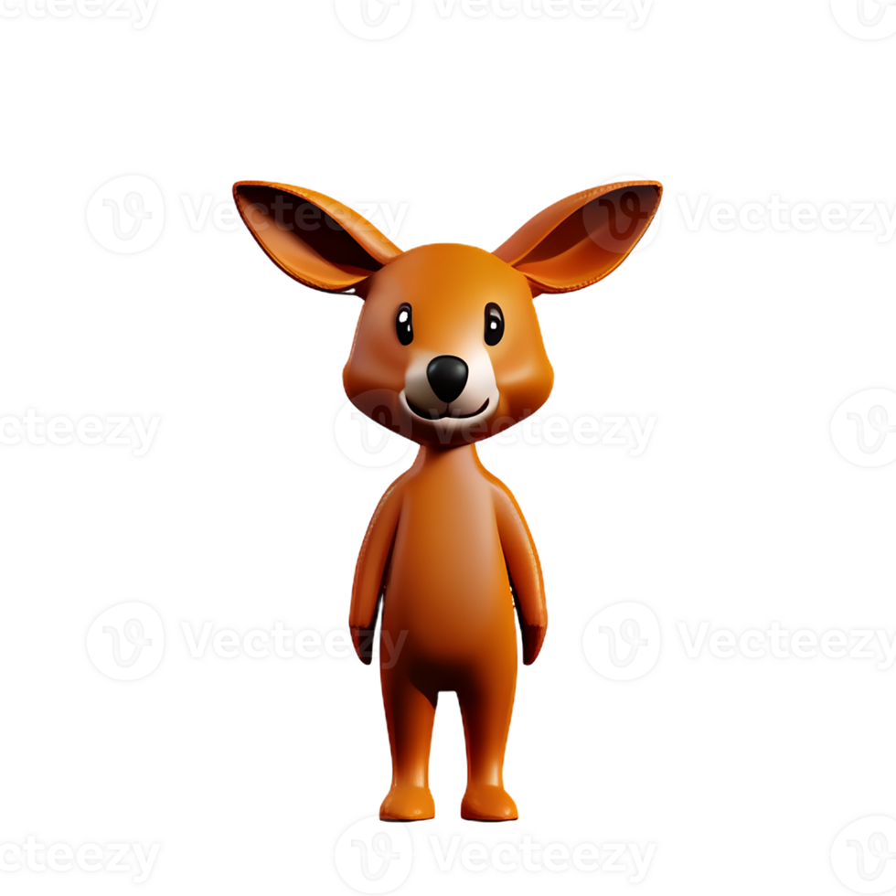 kangaroo 3d rendering icon illustration png