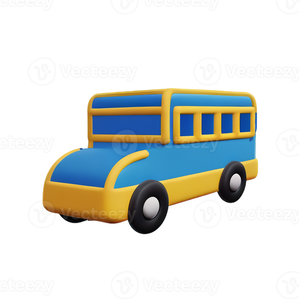 school bus 3d rendering icon illustration png