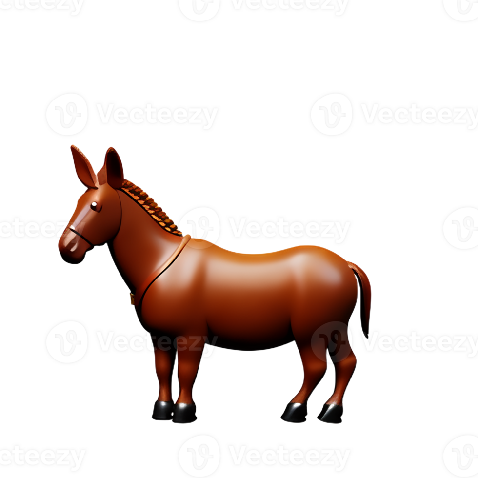 donkey 3d rendering icon illustration png