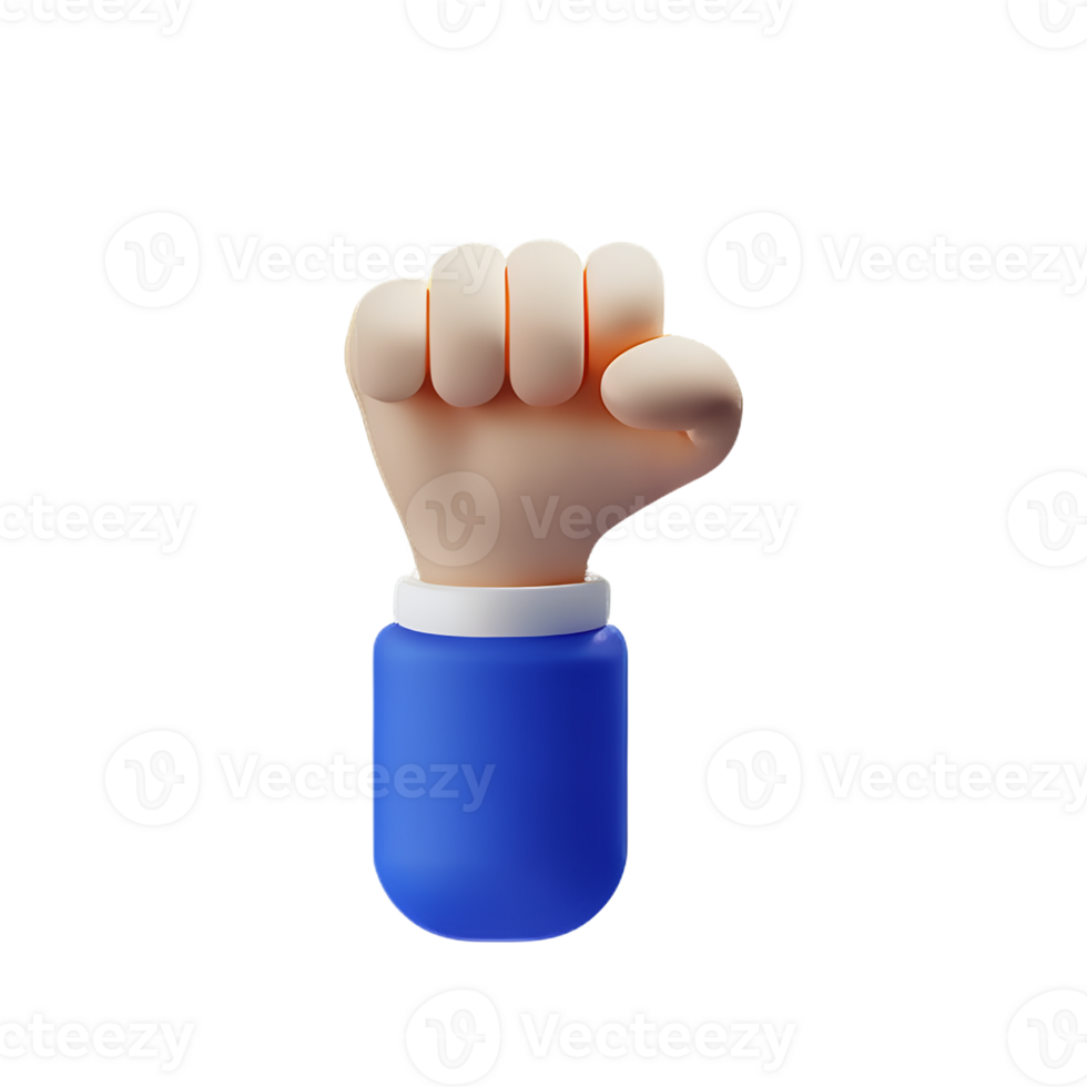 fist 3d rendering icon illustration png