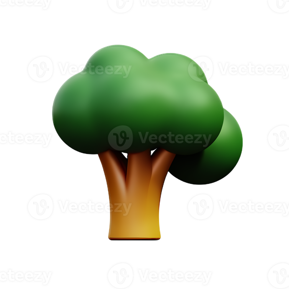 broccoli 3d rendering icon illustration png