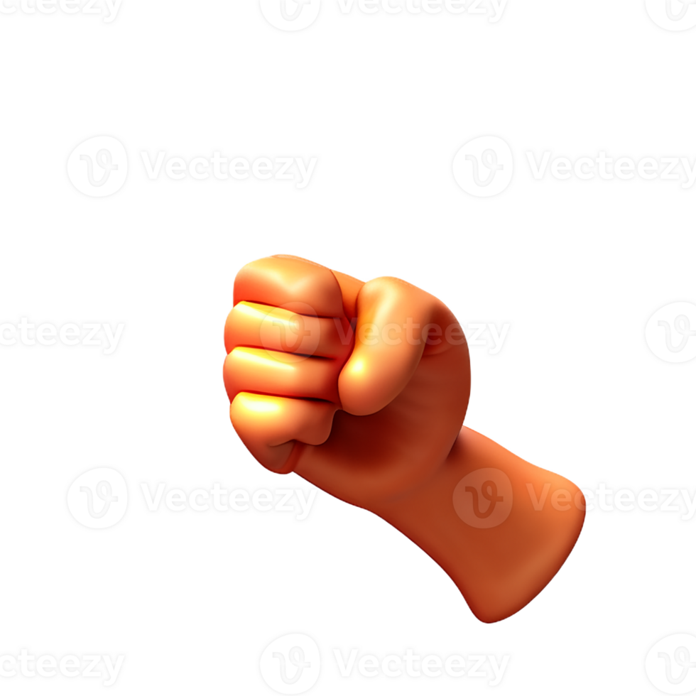 fist 3d rendering icon illustration png