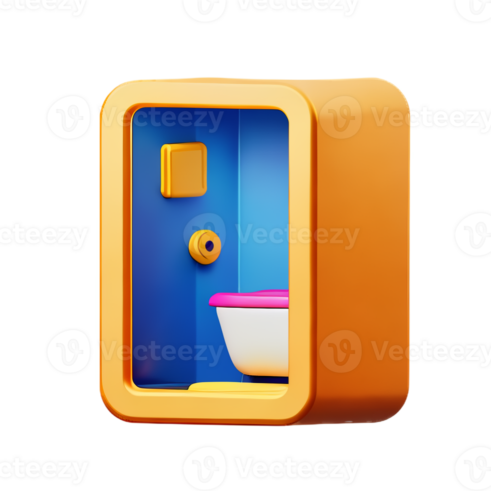 bathroom 3d rendering icon illustration png