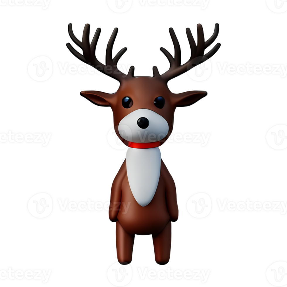 reindeer 3d rendering icon illustration png