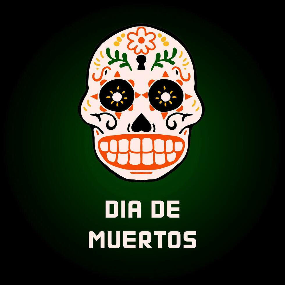 Dead day skulls. Mexican sugar human head bones halloween tattoo dia de los muertos vector