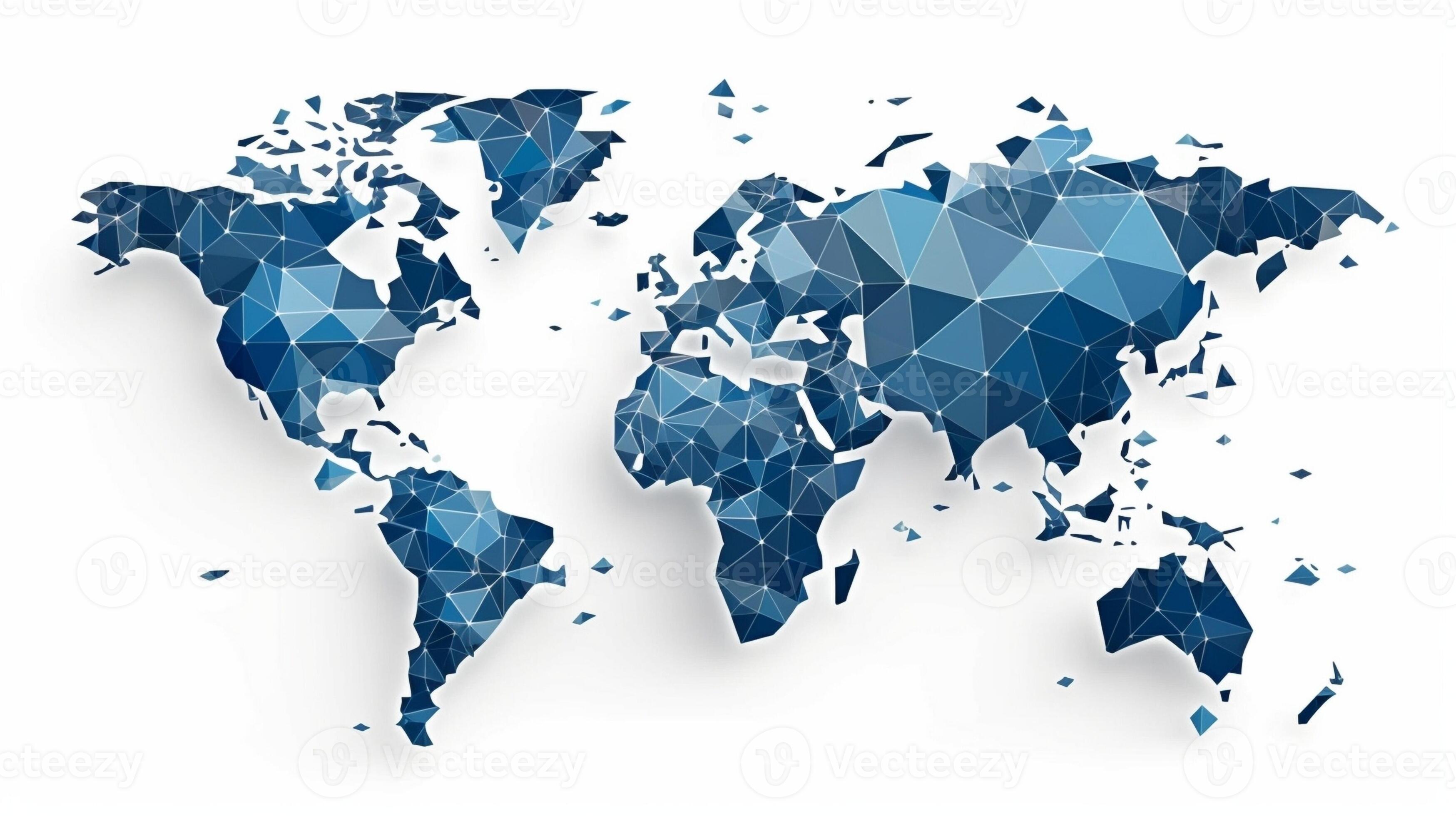 Global business map Closeup image of world map at the white background