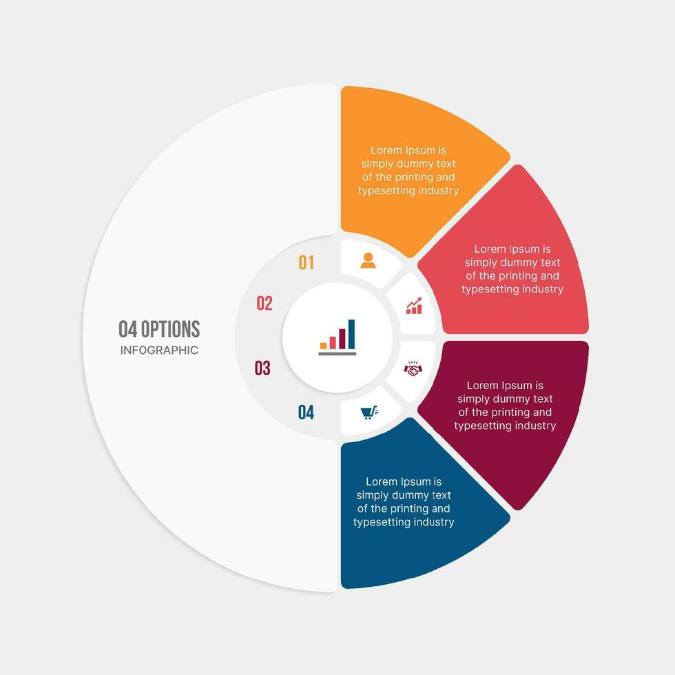 Circle Infographic Template Design With 4 Steps, Process Workflow Diagram vector