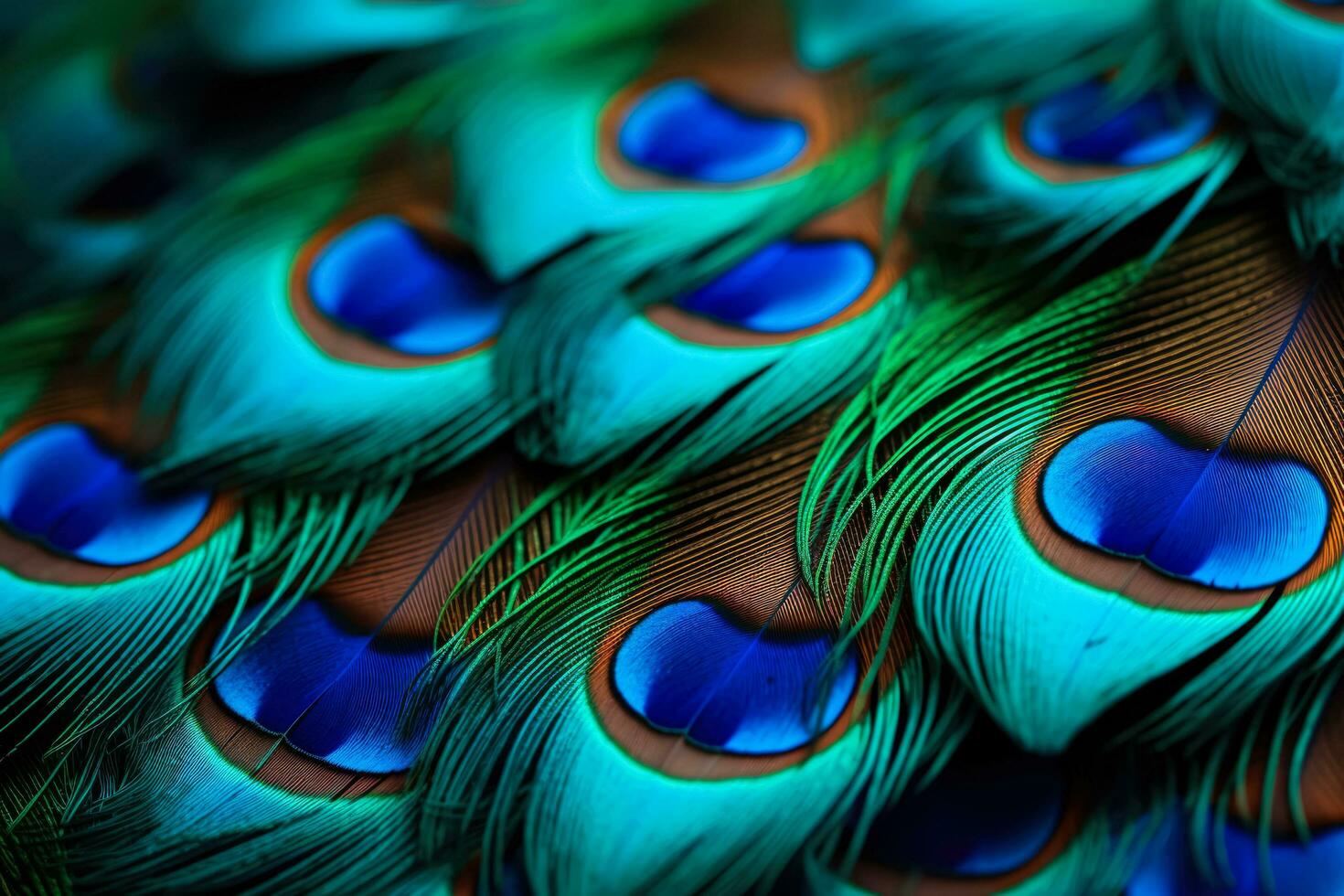 Macro images revealing the breathtaking hues and details of peacock plumes photo