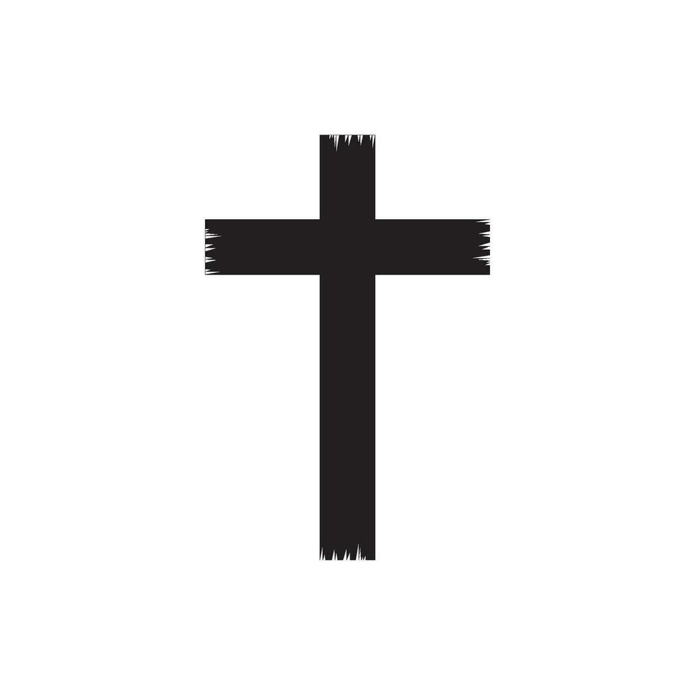 Christian cross icon vector