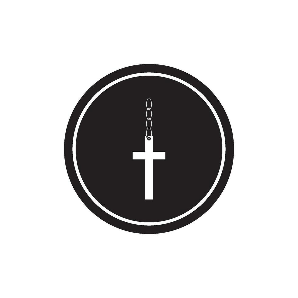 Christian cross icon vector