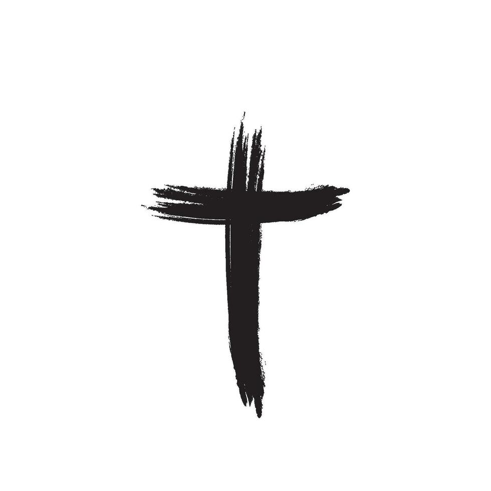 Christian cross icon vector