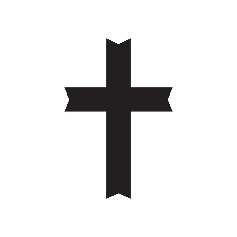 Christian cross icon vector