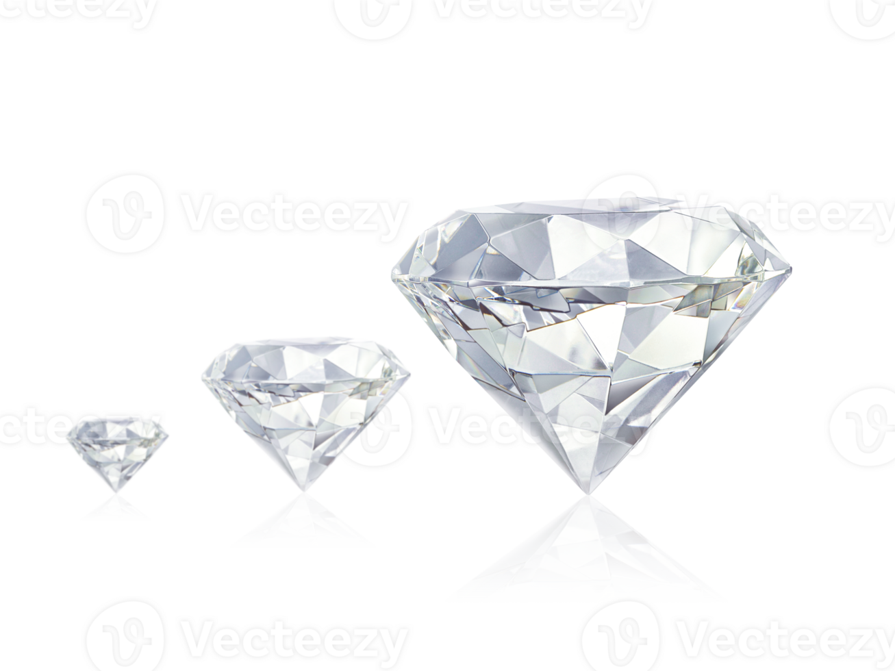 Three beautiful diamonds PNG transparent