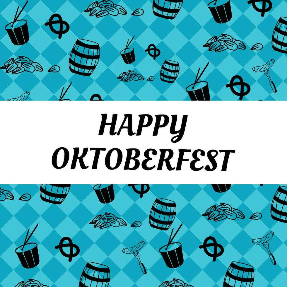 antecedentes con Oktoberfest letras, fiesta guirnalda empavesados vector