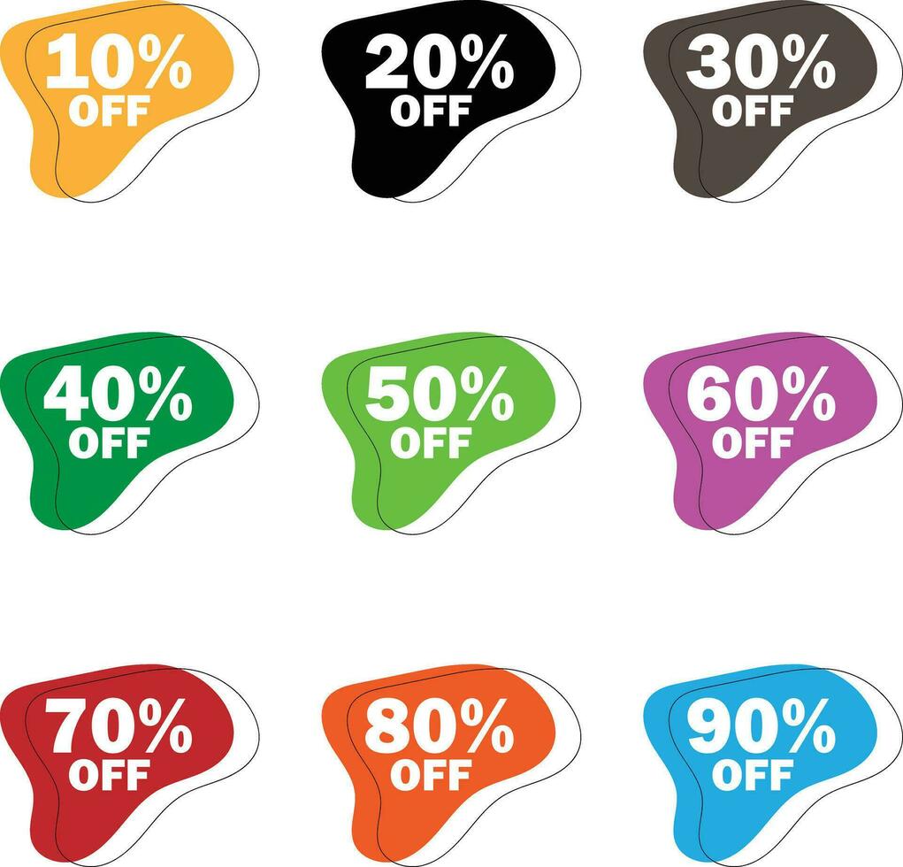 Multiple Tags for special discount, sale and offers vector