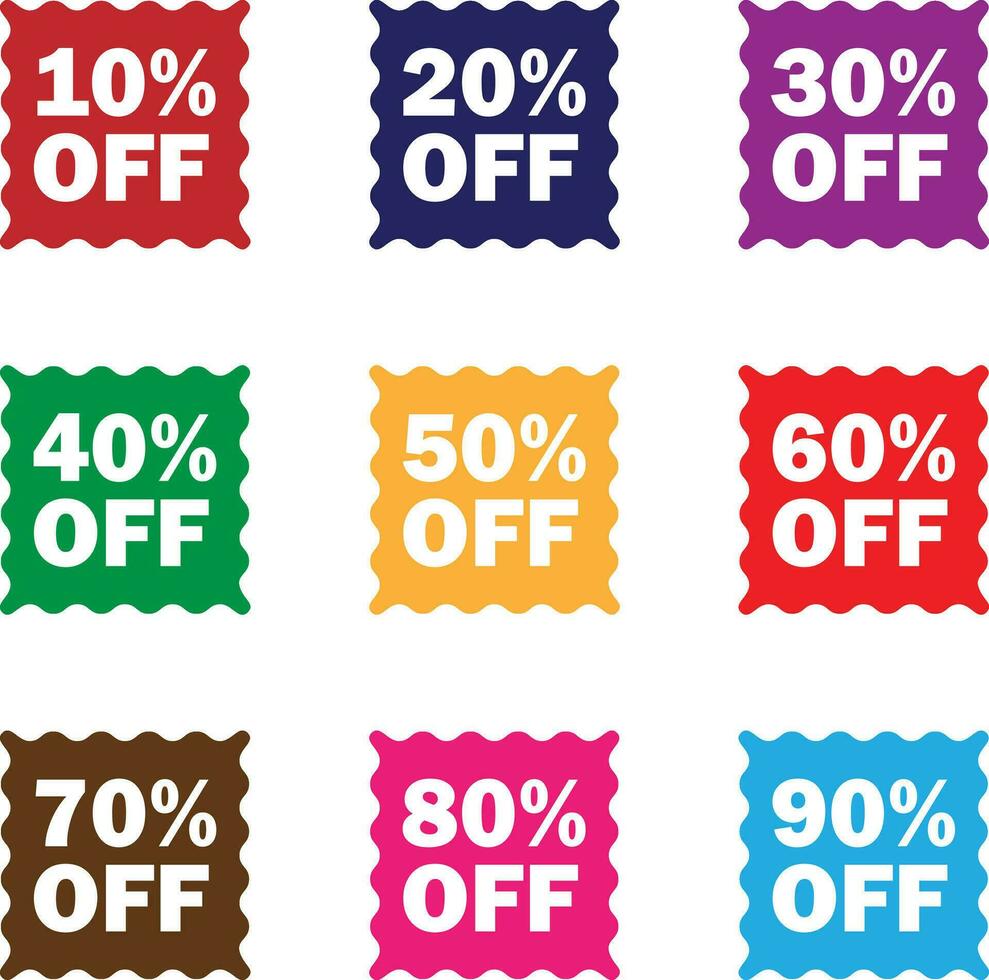 set of sale tags, label, stickers, DIscount, offers, promotion vector