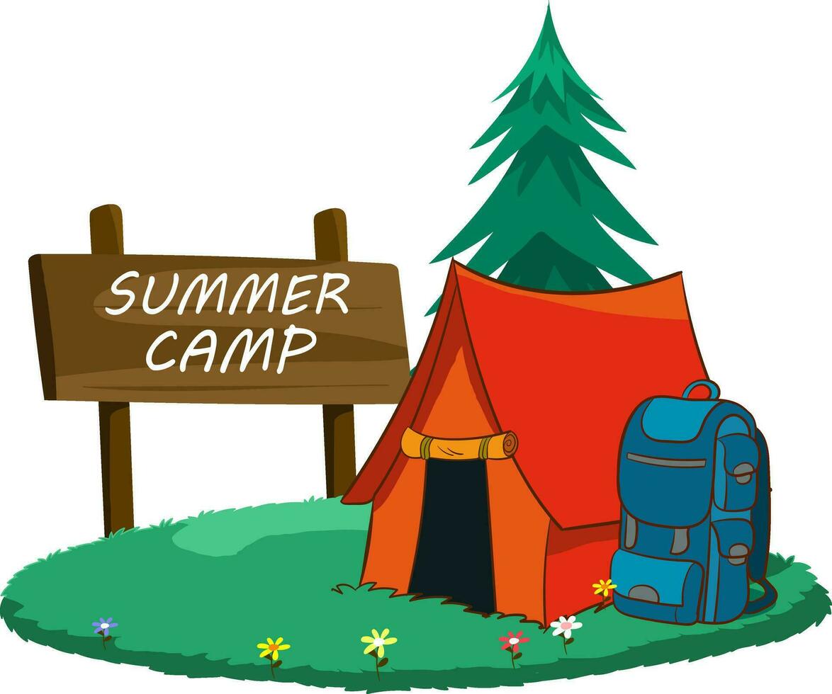 Vector illustration of camp area