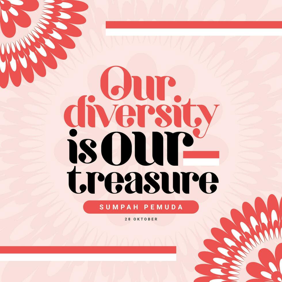 Sumpah Pemuda Indonesia Independence Day Social Media Post Template Design vector