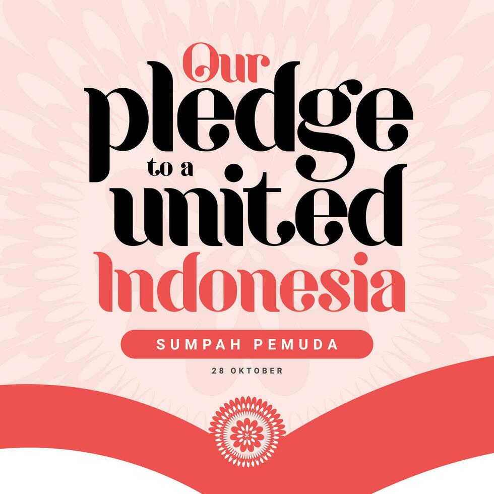 Sumpah Pemuda Indonesia Independence Day Social Media Post Template Design vector