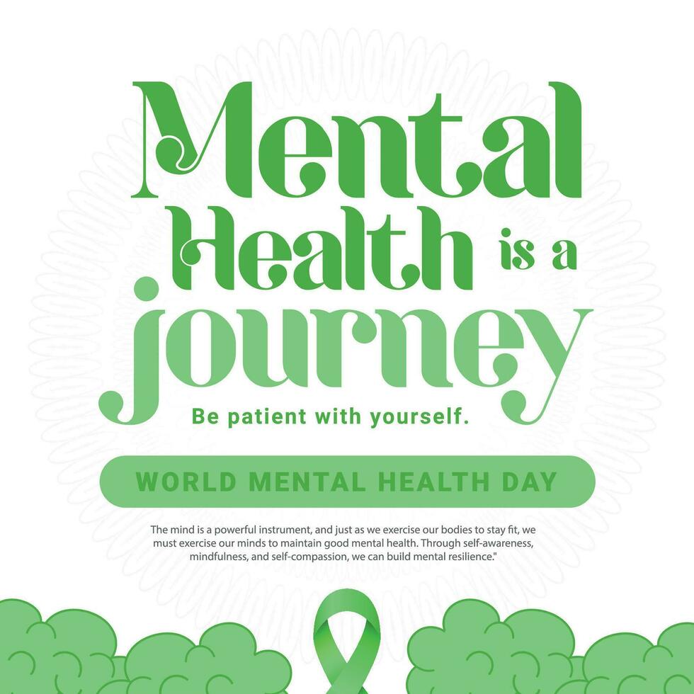 World Mental Health Day Social Media Post banner template vector