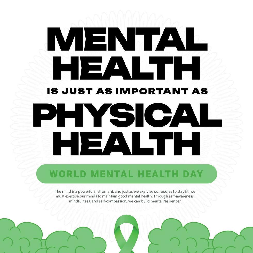 World Mental Health Day Social Media Post banner template vector