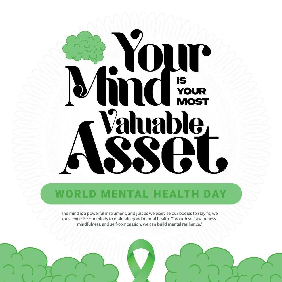 World Mental Health Day Social Media Post banner template vector