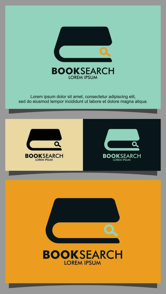 Search for knowledge in book logo template vector