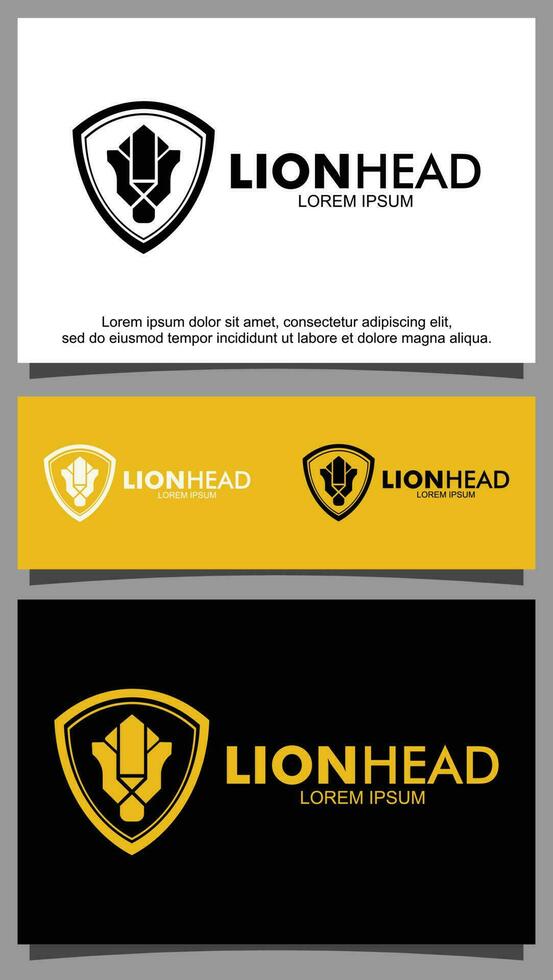 Lion head illustration logo template vector