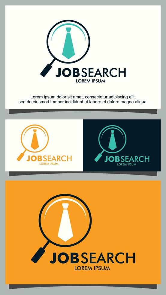 Magnifying glass and tie for job search logo template vector