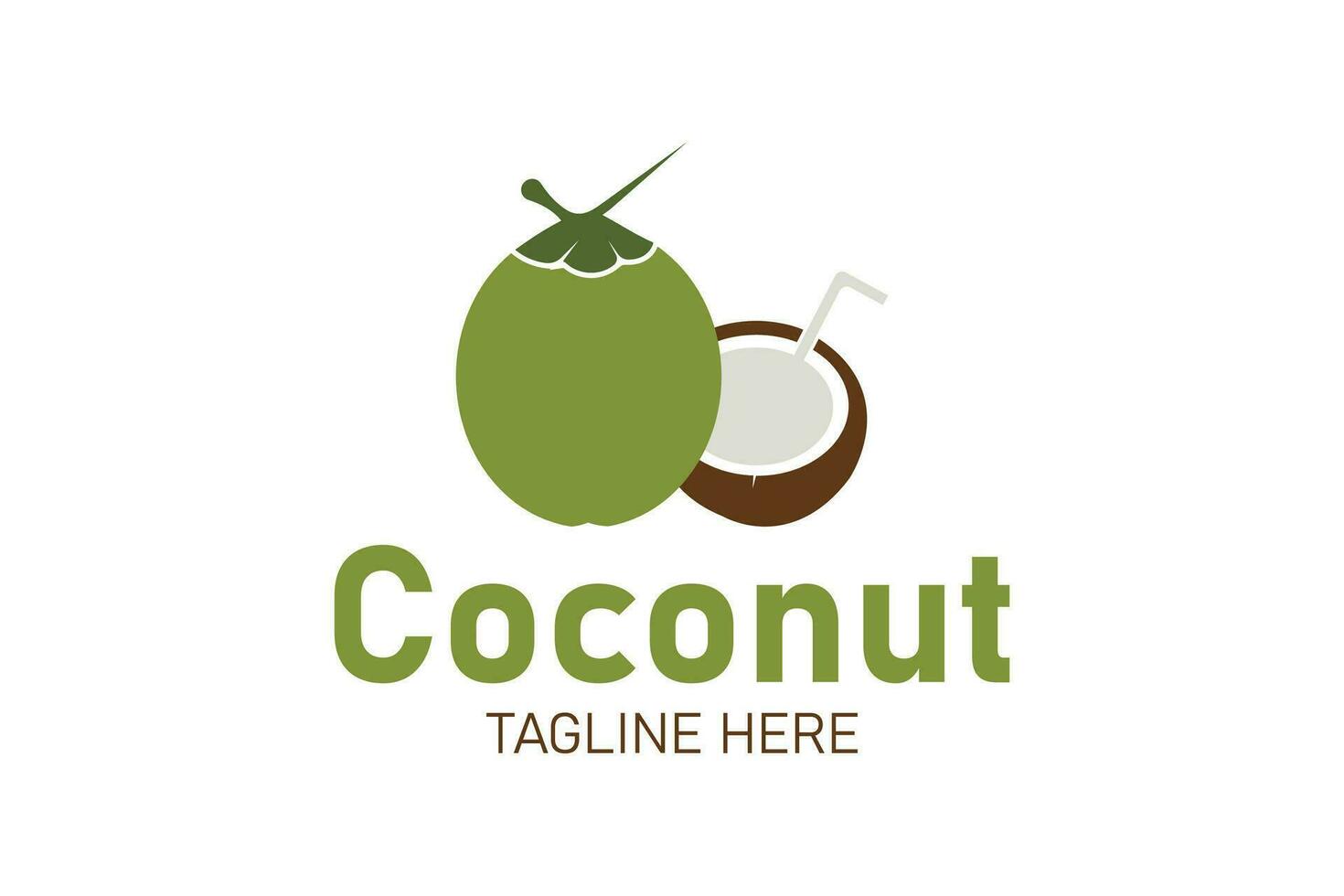 Unique  Coconut logo design template. Vector Illustration