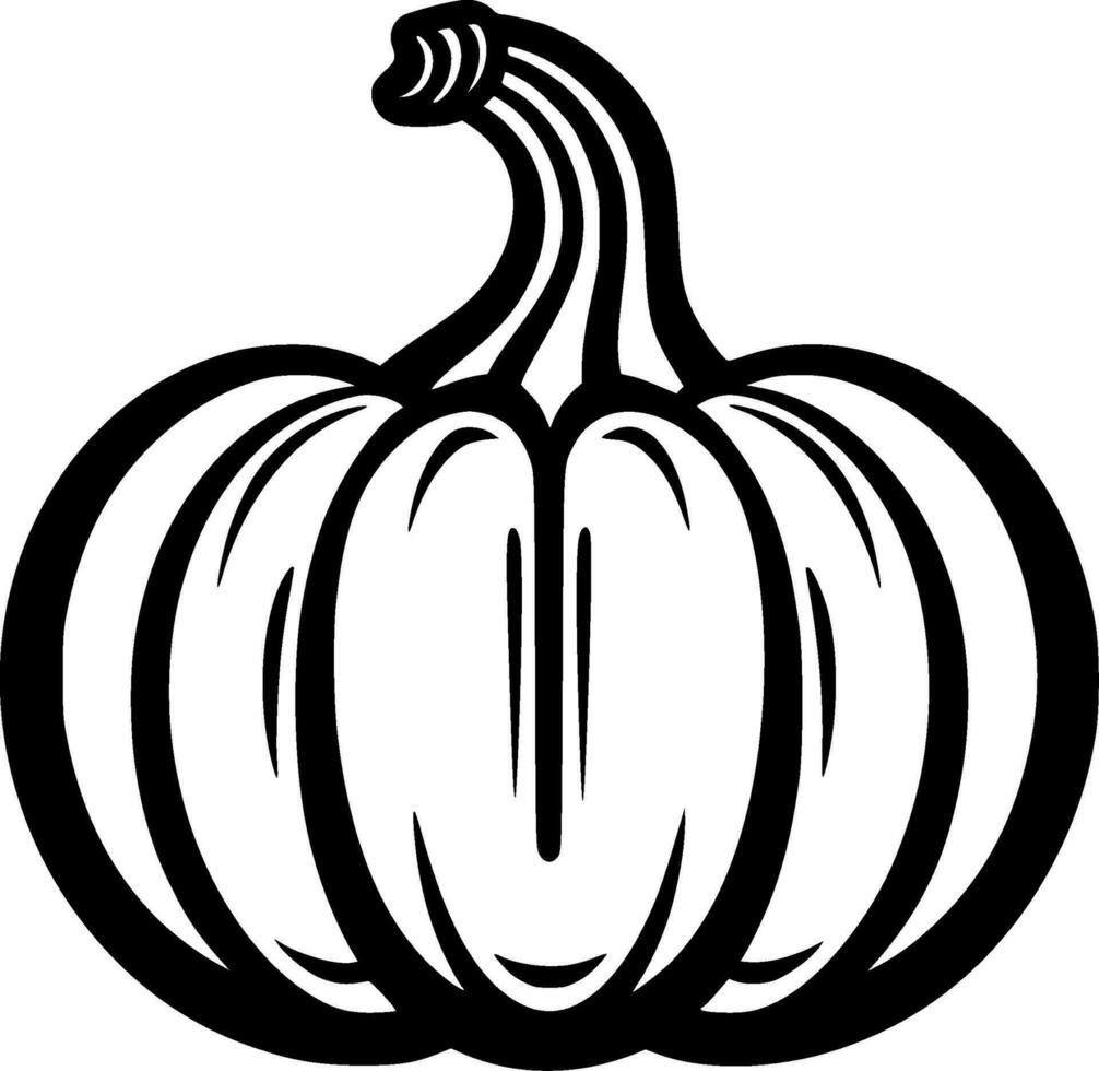 calabaza - negro y blanco aislado icono - vector ilustración