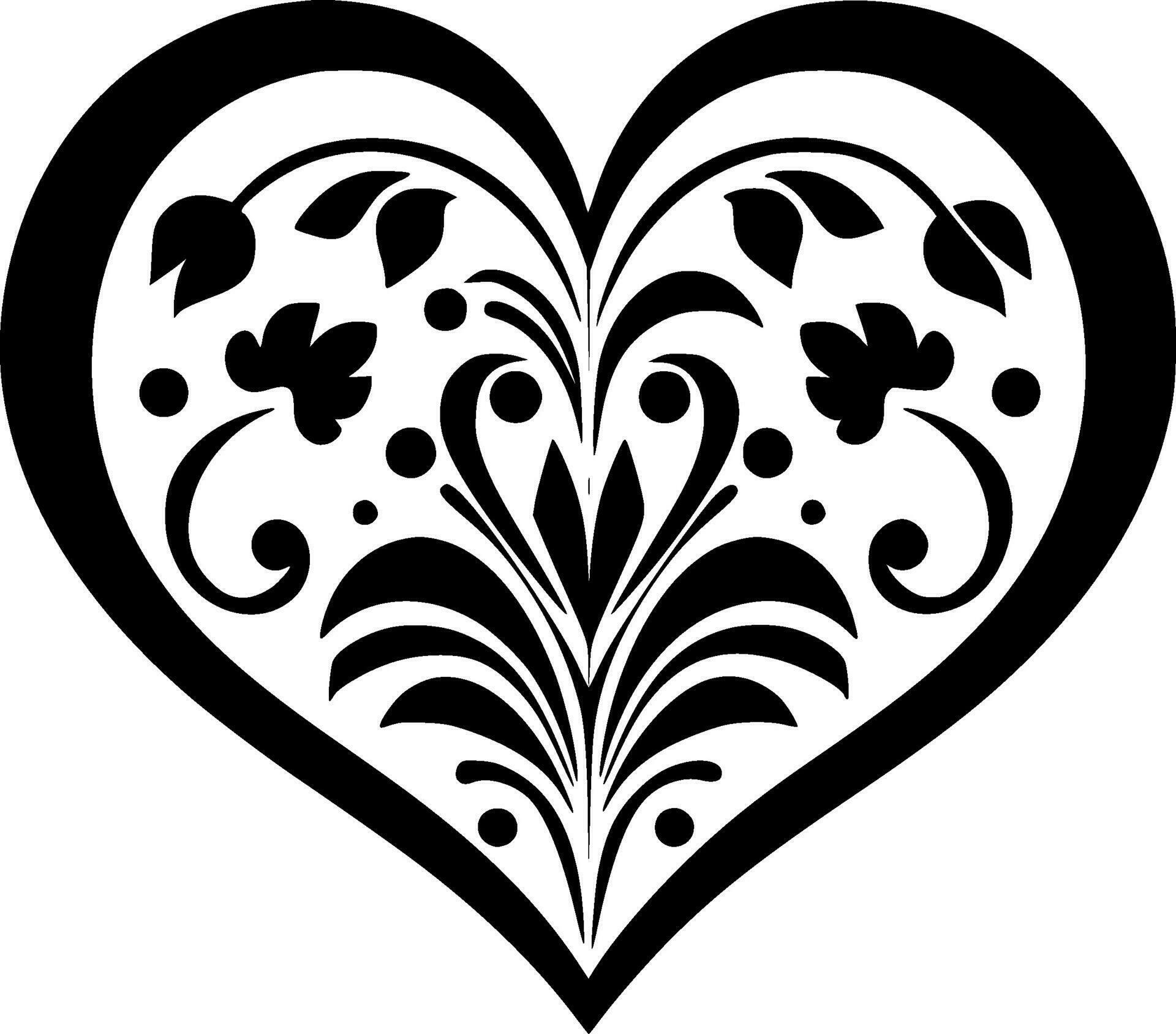 Heart, Black and White Vector illustration 29191448 Vector Art at Vecteezy