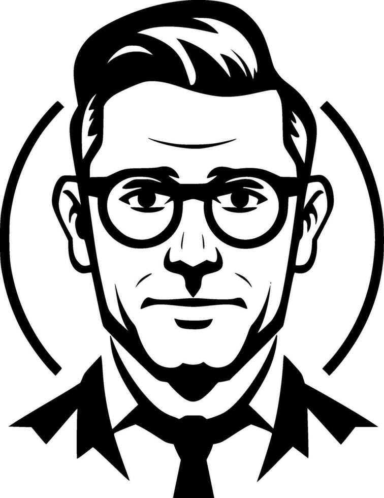 profesor - negro y blanco aislado icono - vector ilustración