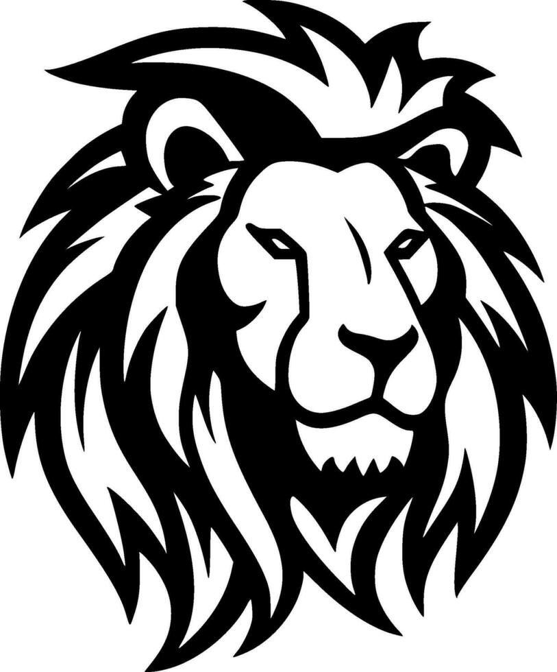 Lion - Black and White Isolated Icon - Vector illustration