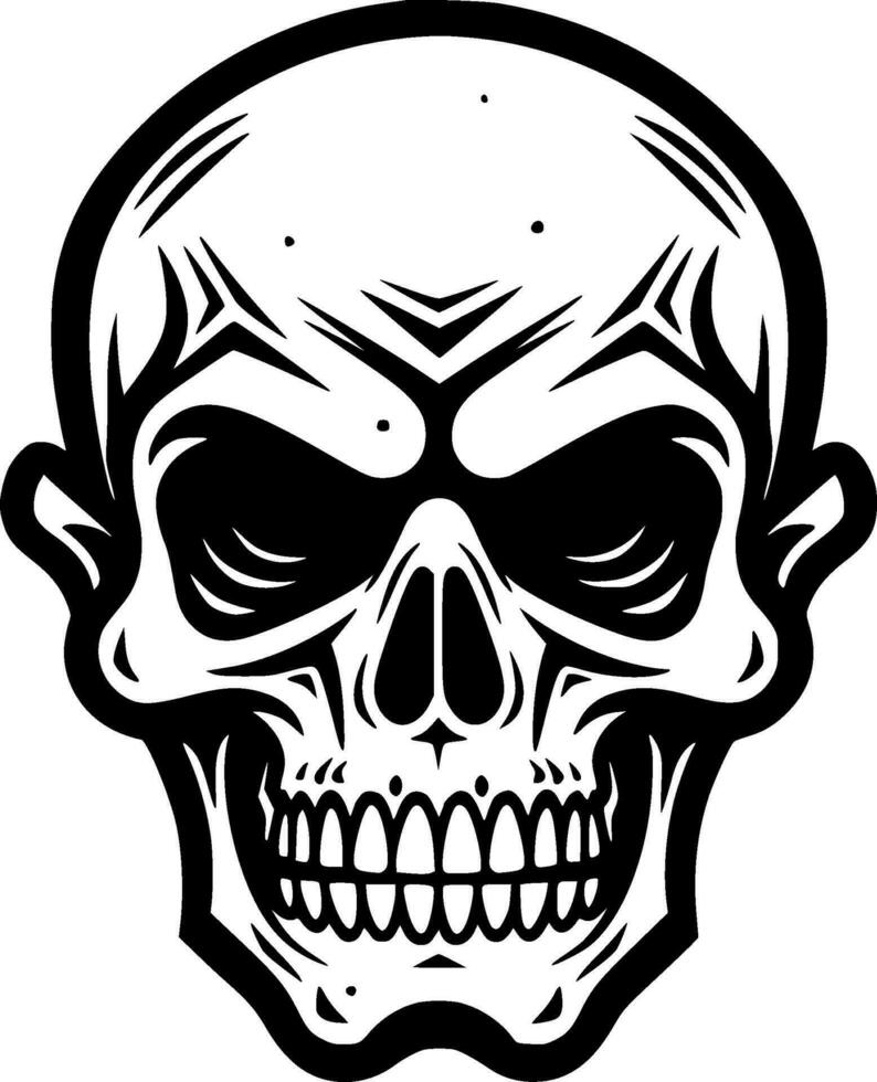 Skull - Black and White Isolated Icon - Vector illustration