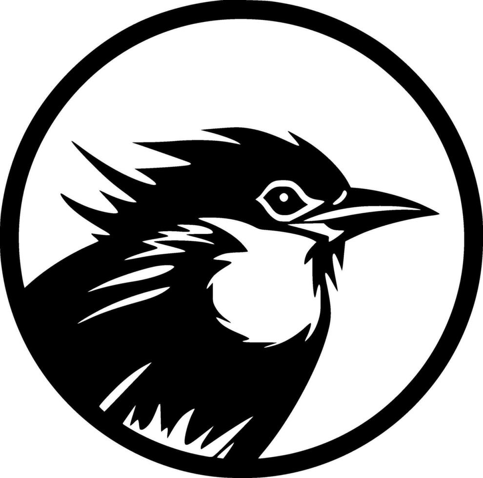 Bird, Black and White Vector illustration