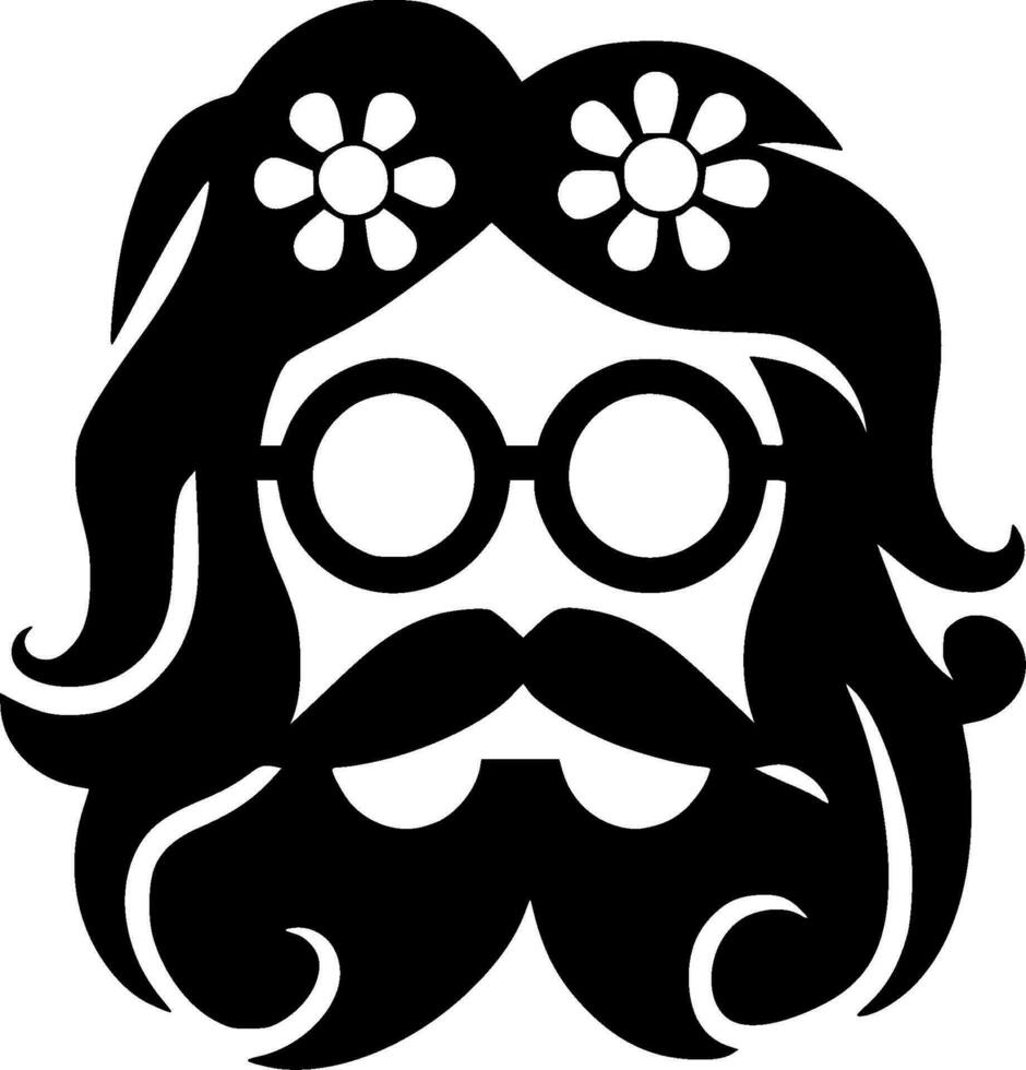 hippie, minimalista y sencillo silueta - vector ilustración