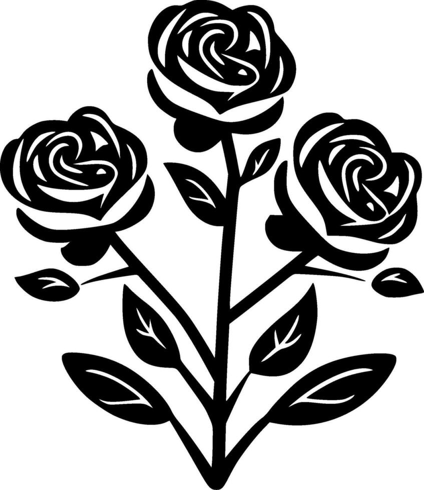 Roses - Minimalist and Flat Logo - Vector illustration