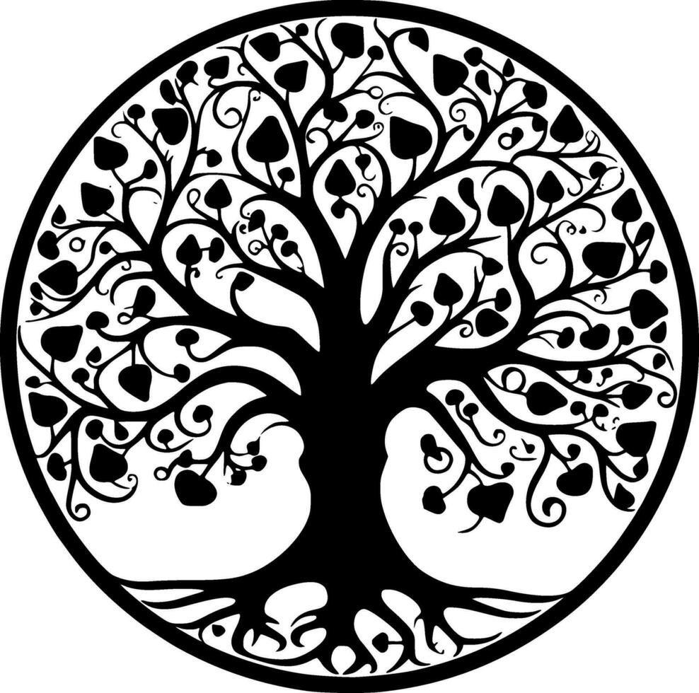 Tree, Minimalist and Simple Silhouette - Vector illustration