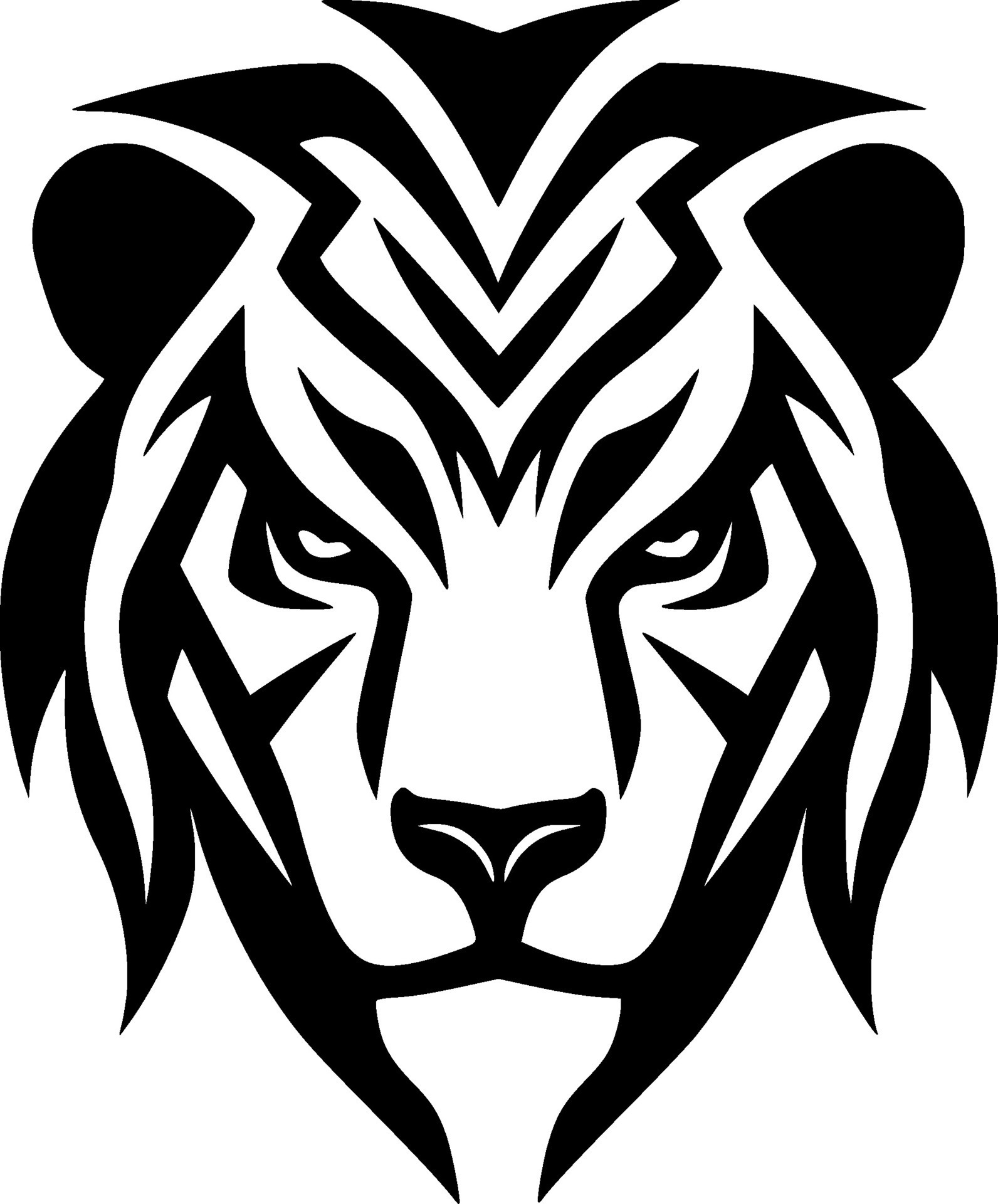 Tiger, Black and White Vector illustration 29191591 Vector Art at Vecteezy