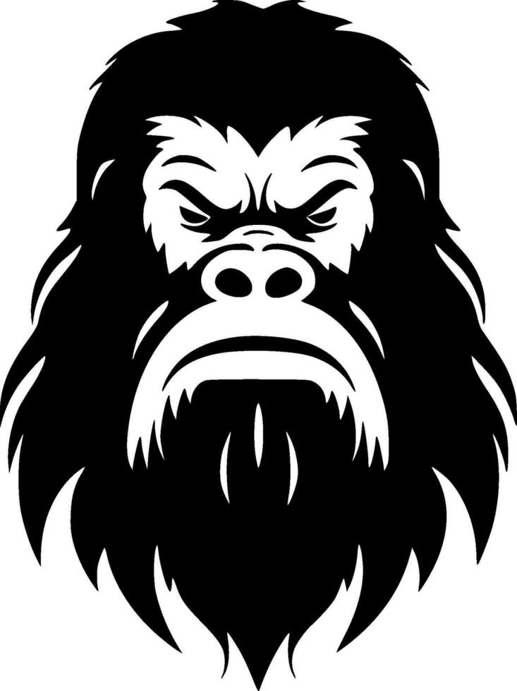 Bigfoot, Black and White Vector illustration