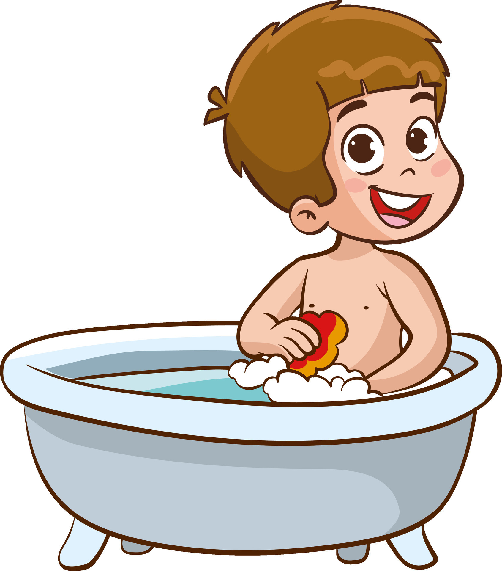 Vector illustration of cute little children taking a shower 29191625