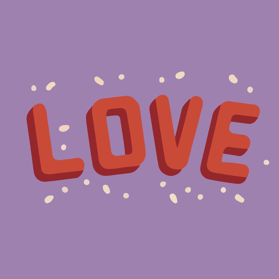 English word love font design vector