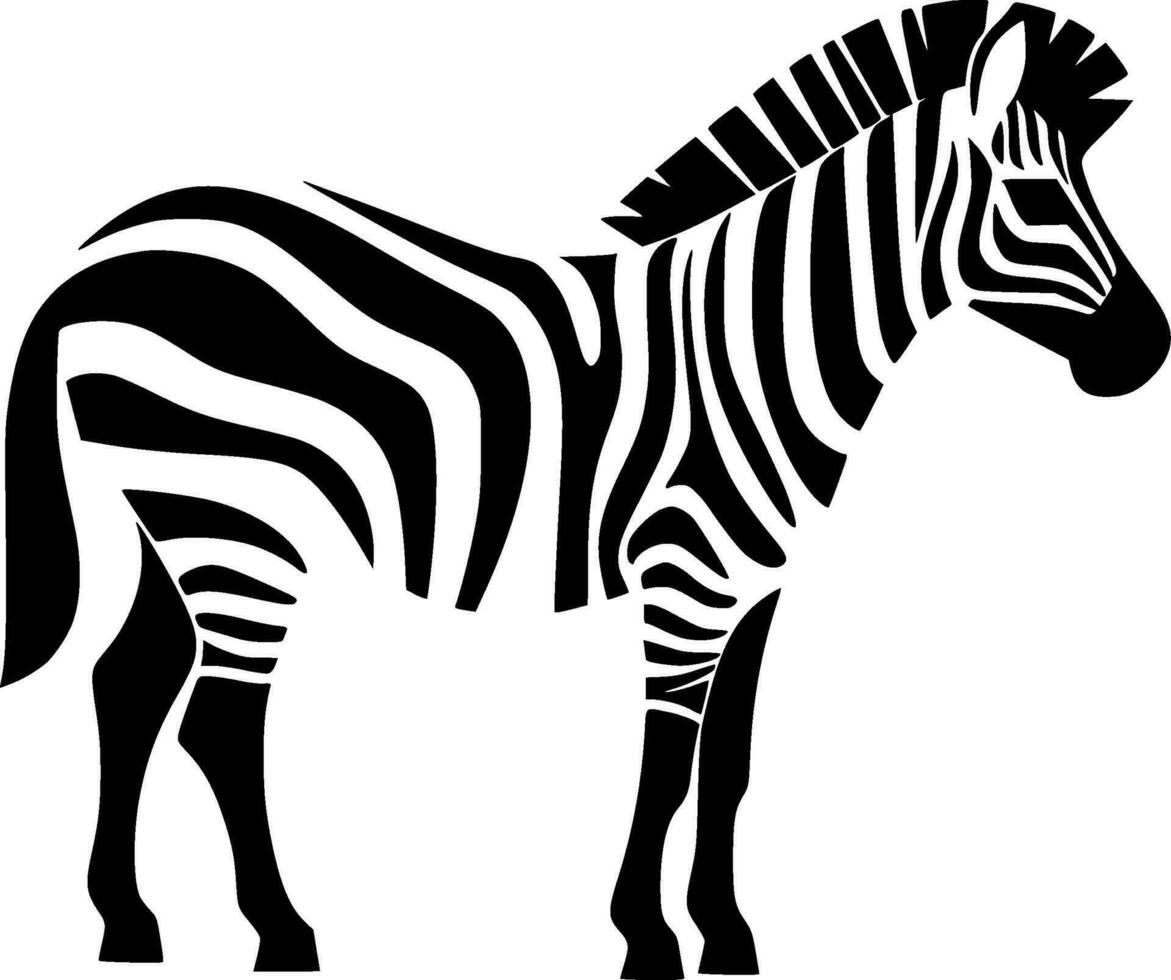 Zebra, Black and White Vector illustration