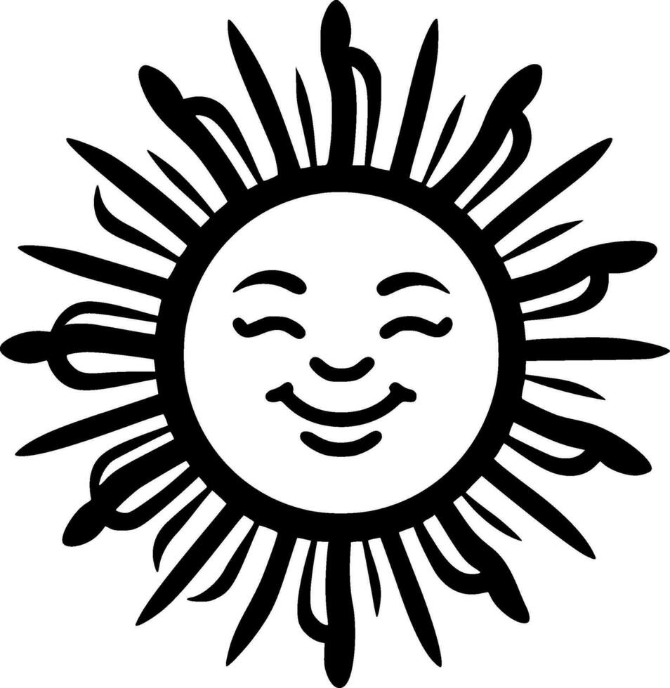 sol, minimalista y sencillo silueta - vector ilustración