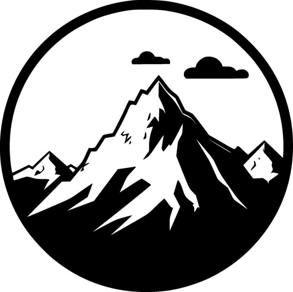 Mountain, Black and White Vector illustration