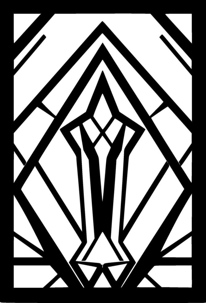 Stained Glass - Black and White Isolated Icon - Vector illustration
