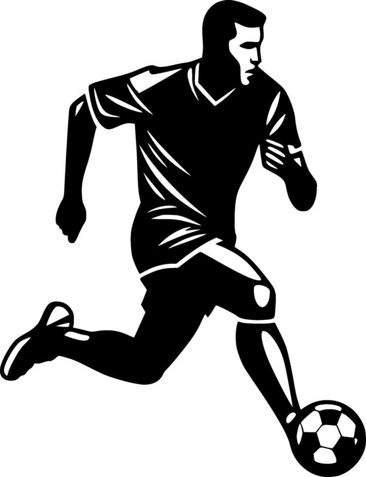 fútbol, negro y blanco vector ilustración