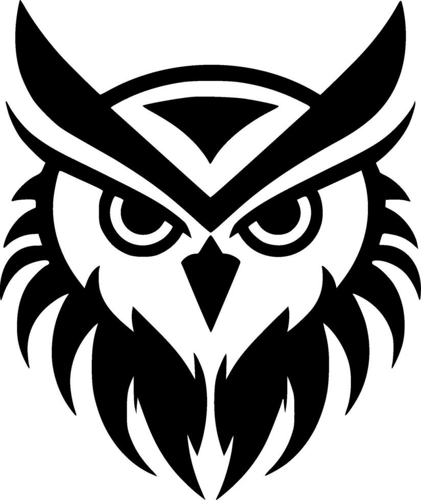 Owl - Black and White Isolated Icon - Vector illustration